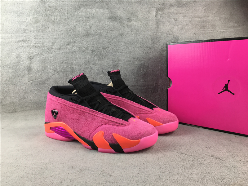 2021 Air Jordan 14 Low Pink Black Shoes